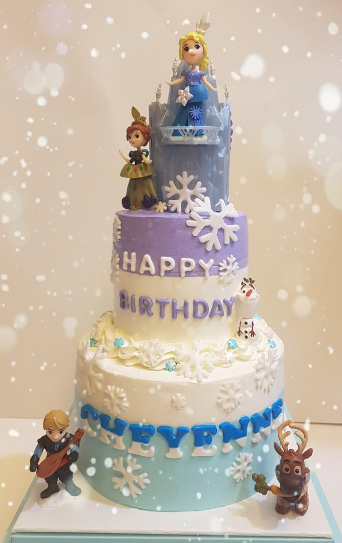 Frozen Them Birthday Cake Elsa Anna Food Drinks Baked Goods