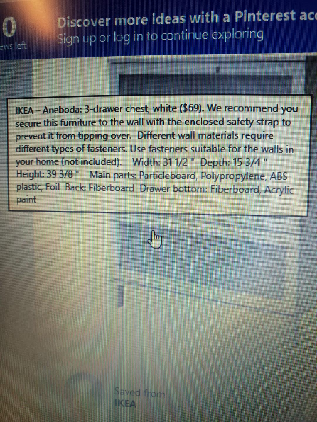 Ikea Aneboda 3 Level Chest Drawer Moving Out Sale Furniture