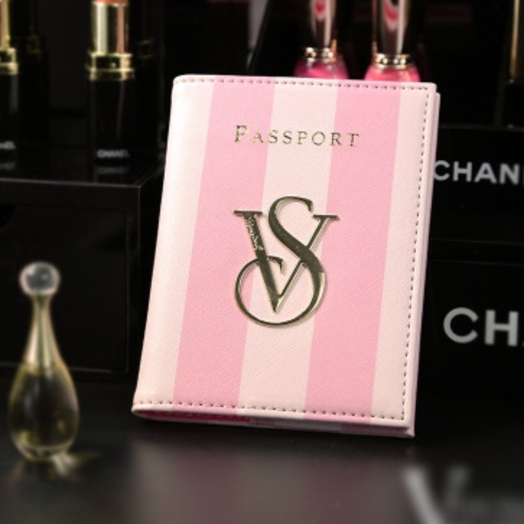 Office Cover Victoria's Secret VS Stripe Passport Credit ID Card Travel