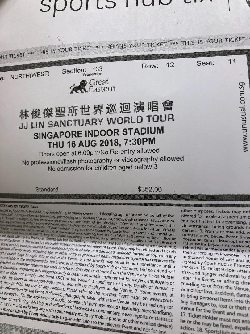 Jj Lin Concert Ticket Entertainment Events Concerts On Carousell