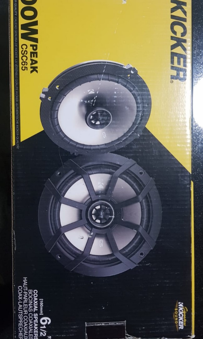 Kicker CSC65 6.5 inch 2way 300W 4 Ohm Coaxial Car Audio Speakers