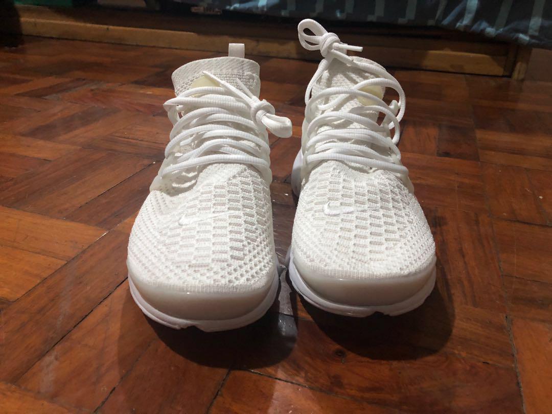 Nike Air Presto Ultra Flyknit (Category: Sneakers) located in Makati City. Submitted by milesque (Listing ID 172364174, Image 1). Description: Nike Air Presto Ultra Flyknit White. Bought in HK. Never worn, only fitted Size 8.5 No box. Rfs: too small.