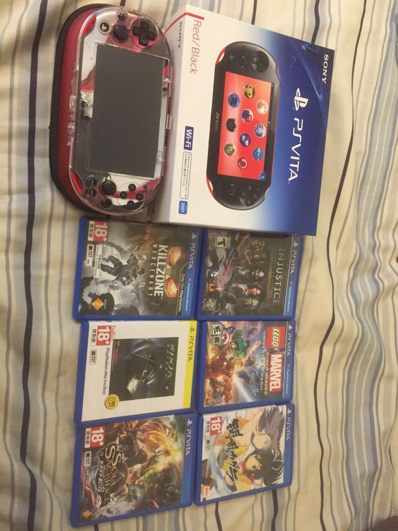 Ps Vita紅主機32g記憶卡六片遊戲片收納包充電線 電玩 電玩主機在旋轉拍賣 Ps Vita紅主機32g記憶卡六片遊戲片收納包充電線 電玩 電玩主機在旋轉拍賣