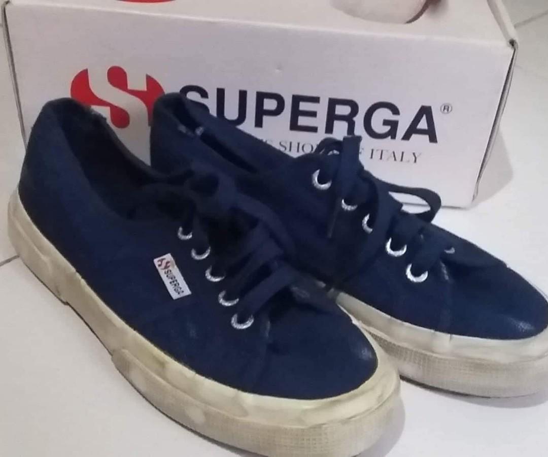 Superga cotu stonewash bluemid Women s Fashion Footwear