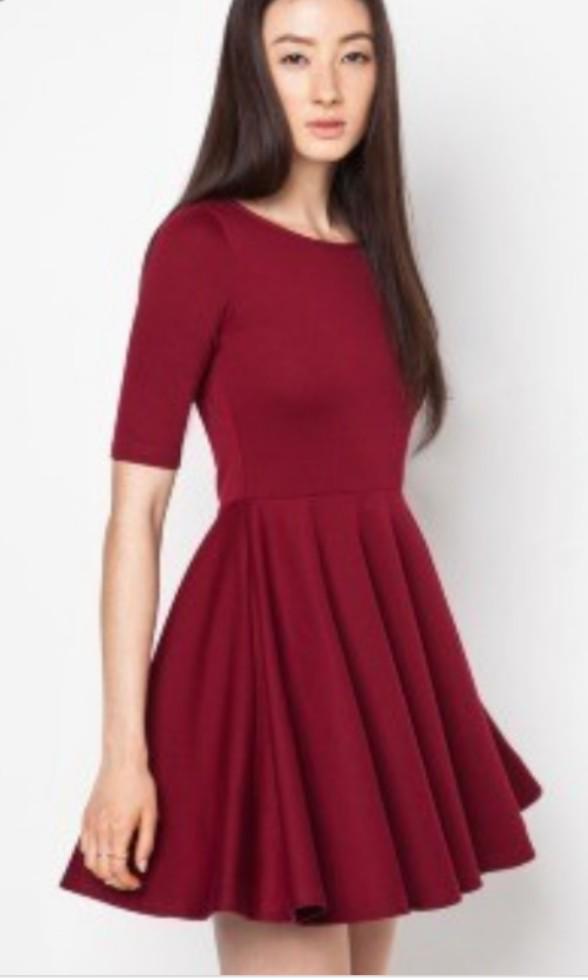 zalora maroon dress