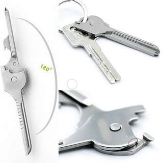 Utili Key shape Mini Multi Tool Multipurpose Opener Screwdriver ring keychain pocket survive edc gear utility pocket kit (OEM) Key-shaped 6 in 1 tool.  Singpost Normal Delivery
