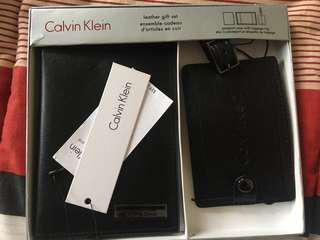 Authentic Calvin Klein Passport Holder and Luggage Tag