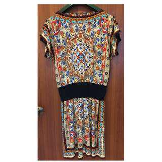 Aspirations printed jersey dress with stretchable waistband (can be used as maternity dress)