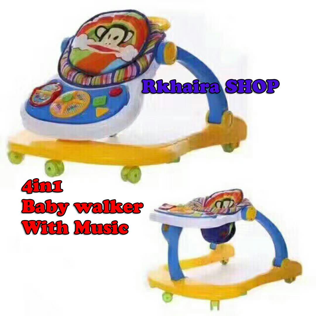 4 In 1 Baby Walker Stroller Alat Bantu Balita Anda Belajar Berjalan Bayi Anak Kereta Kursi Goyang Gendongan Bayi Di Carousell