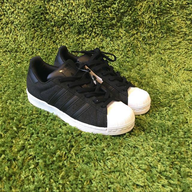 adidas superstar glitter black