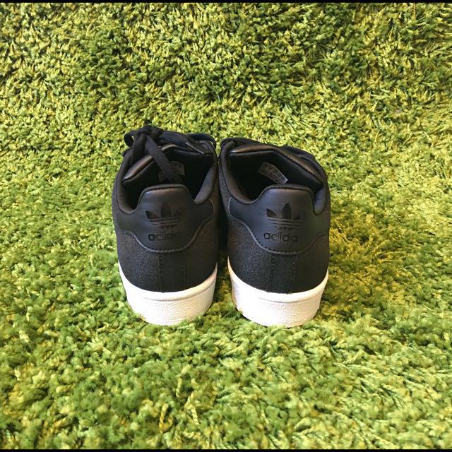 adidas superstar glitter black