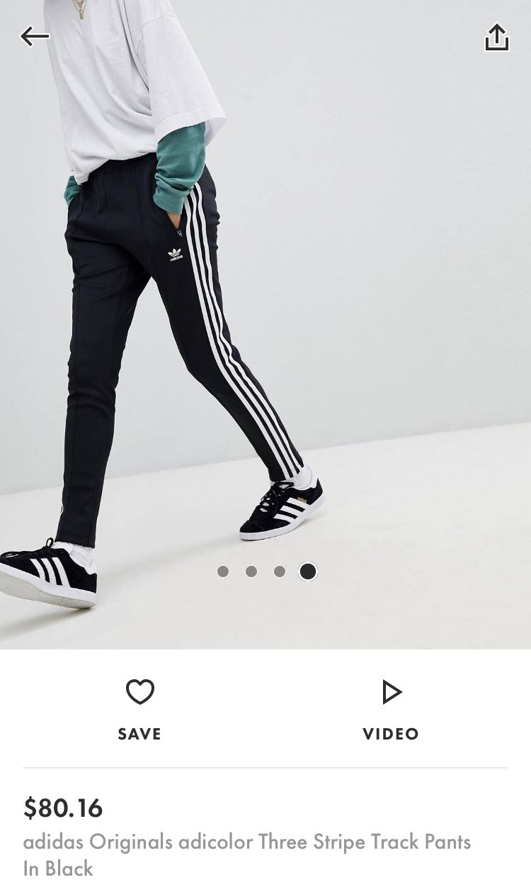 adidas originals adicolor three stripe flared pants in black