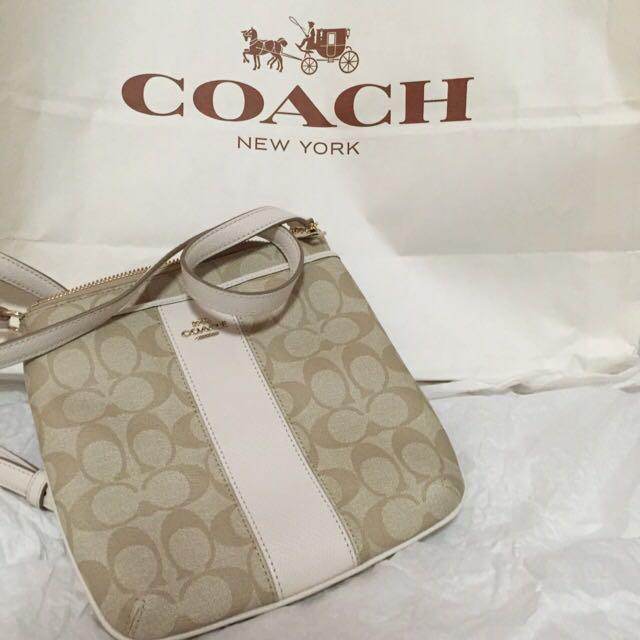 coach sling bag white