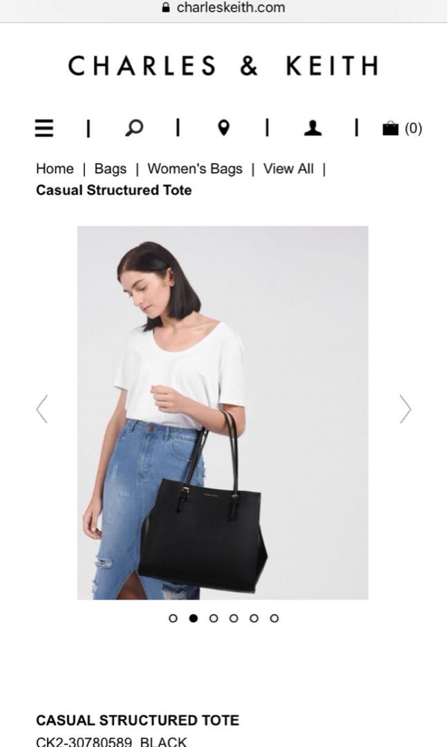 charles and keith structured tote bag