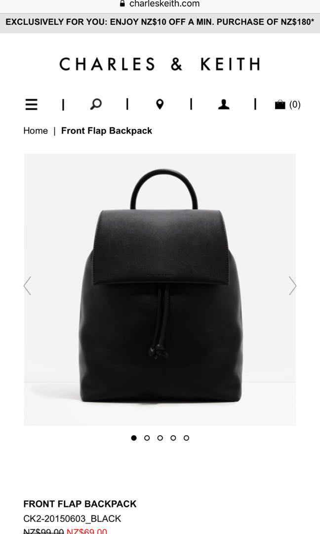 charles and keith front flap backpack
