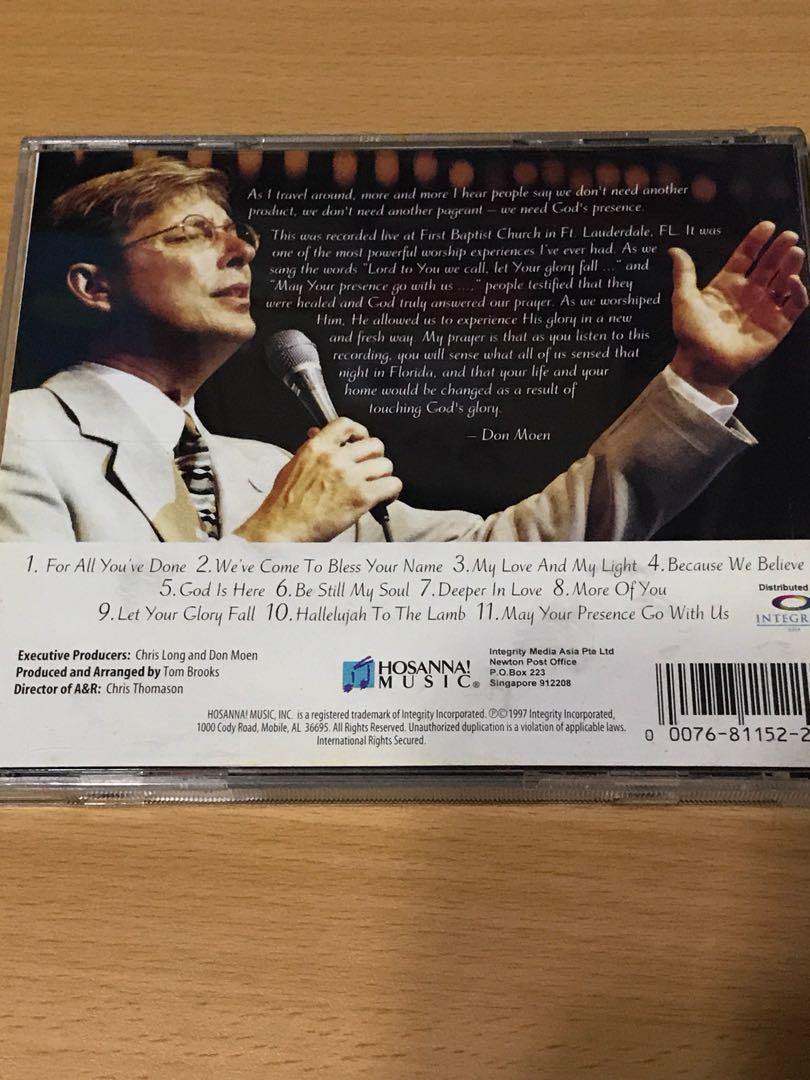 Don Moen 5 Albums Music Media Cds Dvds Other Media On Carousell Above all power, thank you, lord, deeper in love, he will come and save you, i will sing, god will make a way, our father. don moen 5 albums