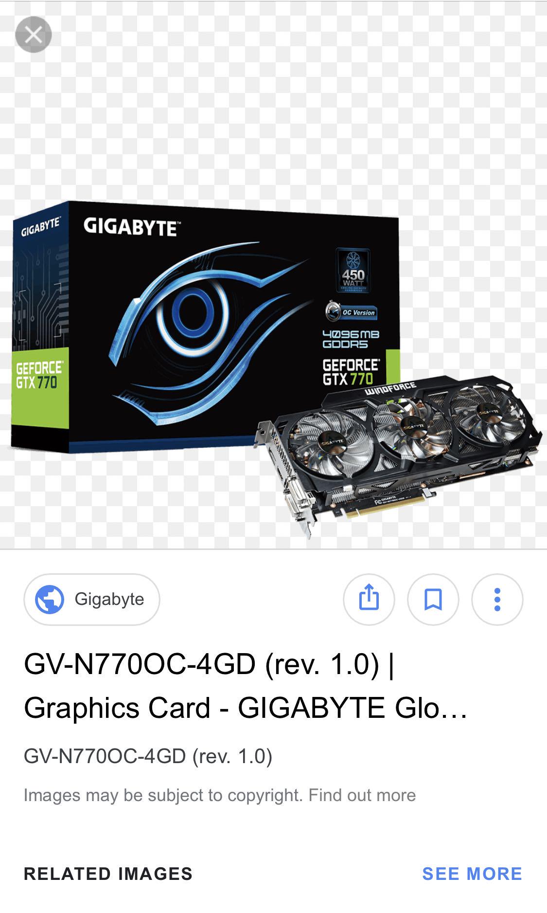 GigaByte GTX 770 4GB Computers Tech Parts Accessories