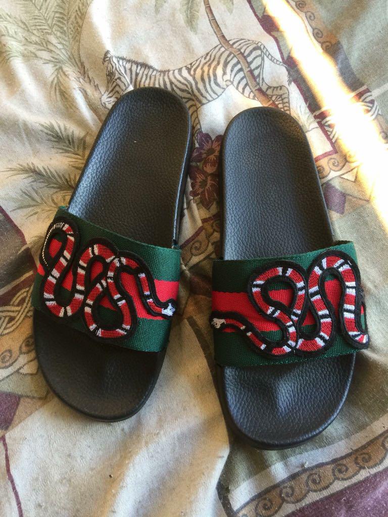 gucci slides with red snake