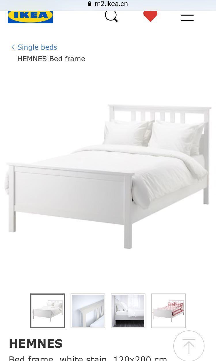 ikea bed hemnes 120 x 200 frame furniture home living furniture bed frames mattresses on carousell