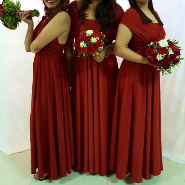 marsala red infinity dress
