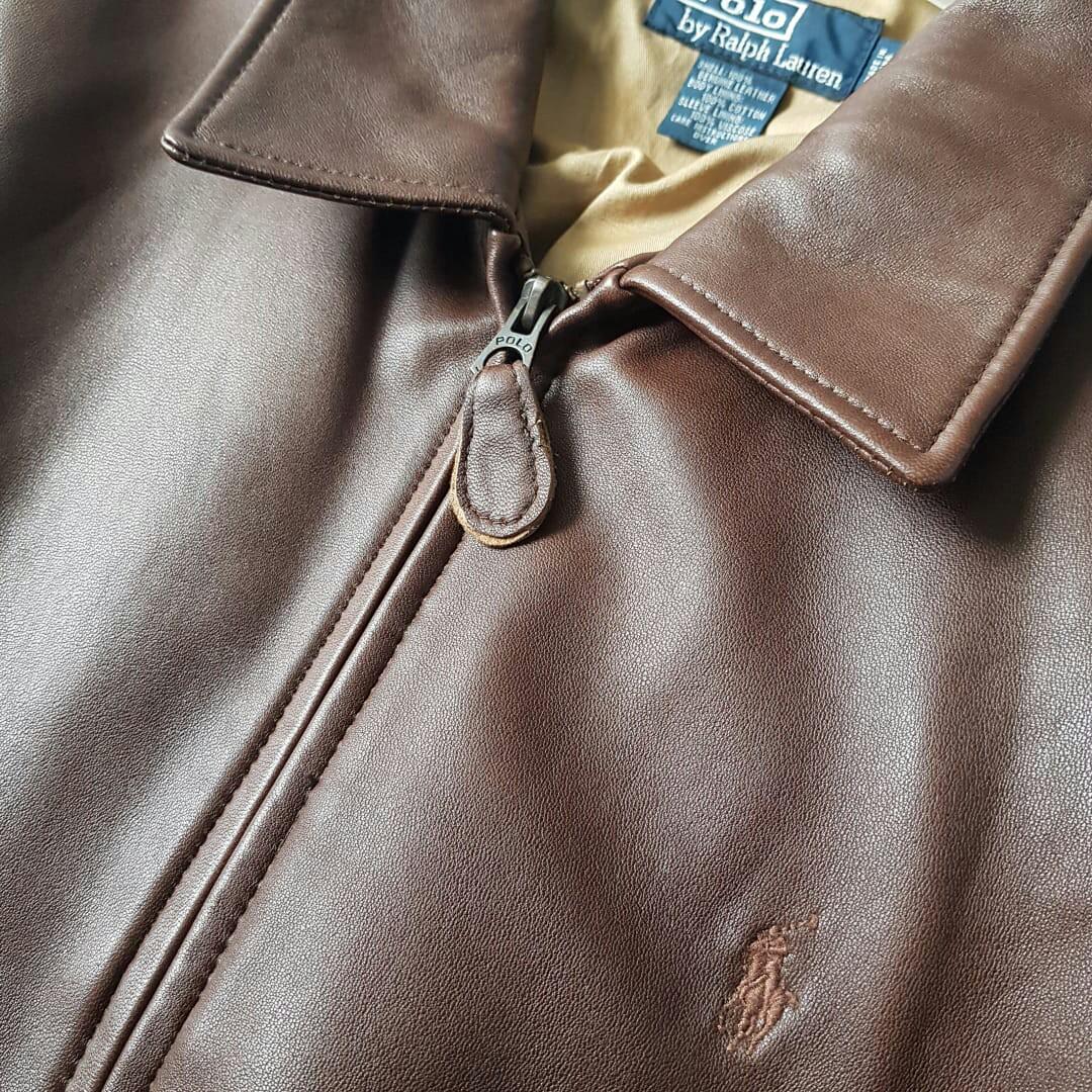 Jaket kulit asli Polo Ralph Lauren 