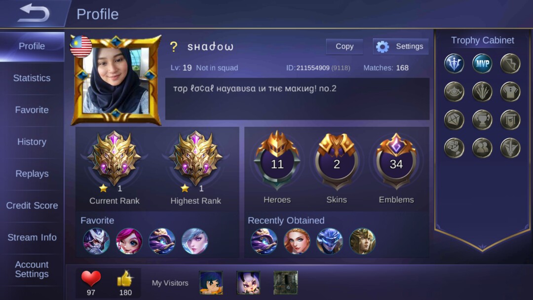 Mobile Legends Id Mythic Rank Video Gaming Video Games On Carousell