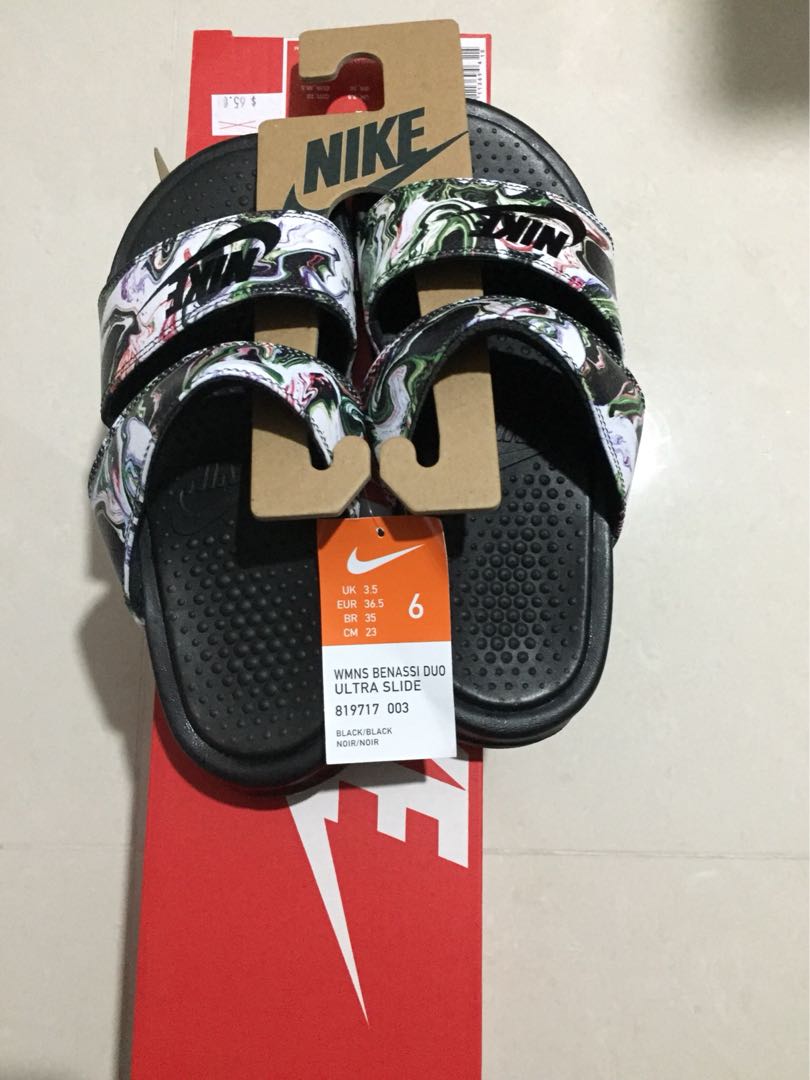 marble nike slides