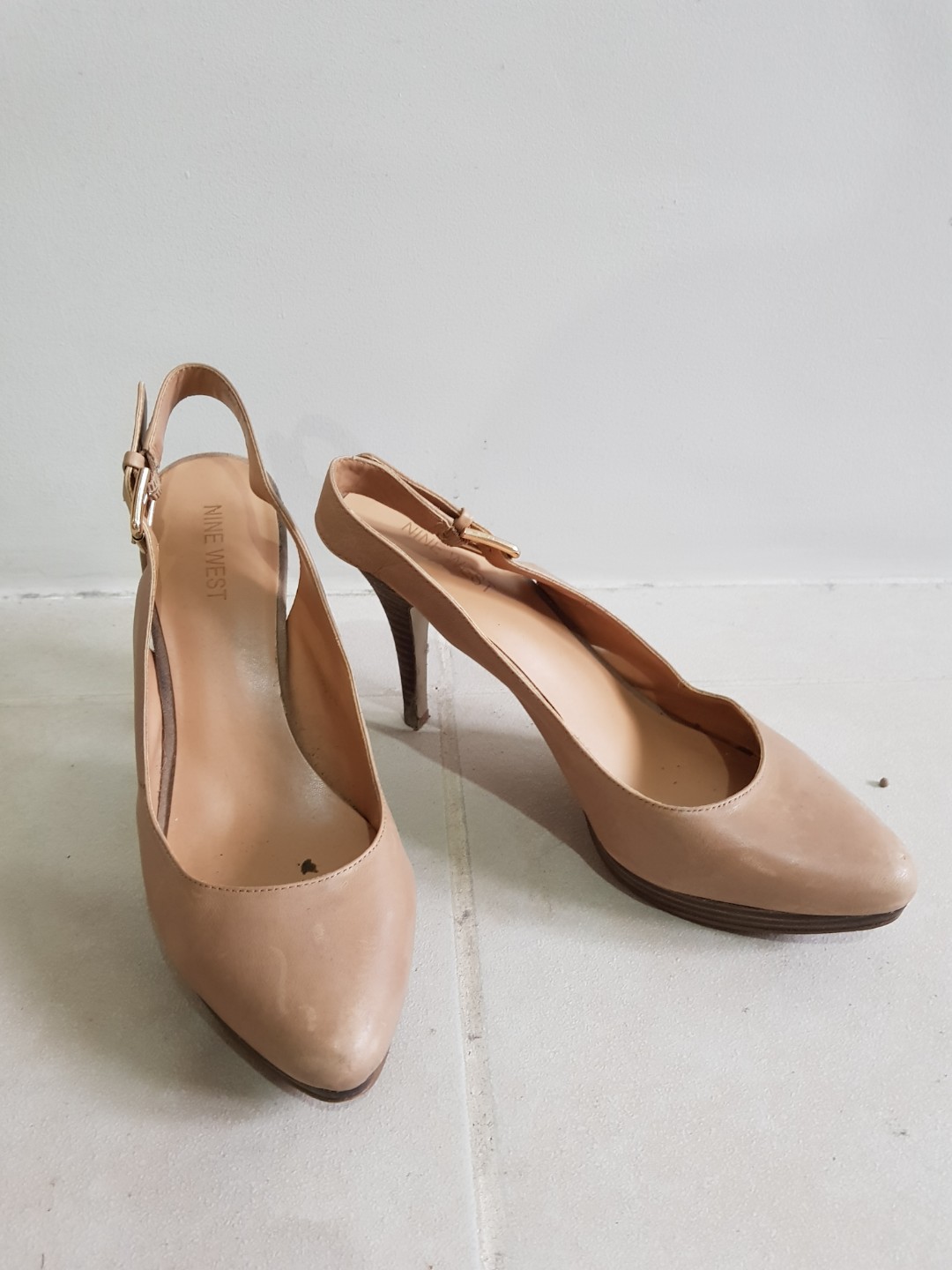 nine west nude shoes
