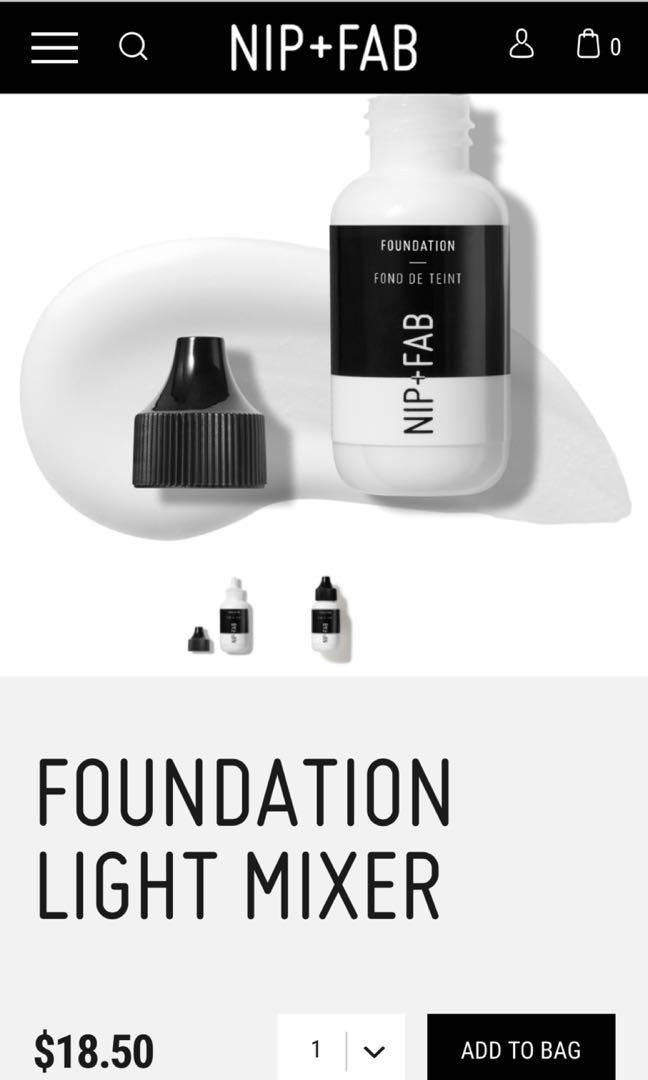 Nip & Fab Foundation - Light Mixer (White) (Category: Makeup) located in Cabanatuan. Submitted by makeup_goodies (Listing ID 175746558, Image 3). Description: Bought this in UK this April 2018. Used twice only. 99% full pa. Great to mix foundations and concealers if you have dark foundations. Ideal for makeup artists so only mix and go needed without buying 30 different foundation colors. #sweldosale8.