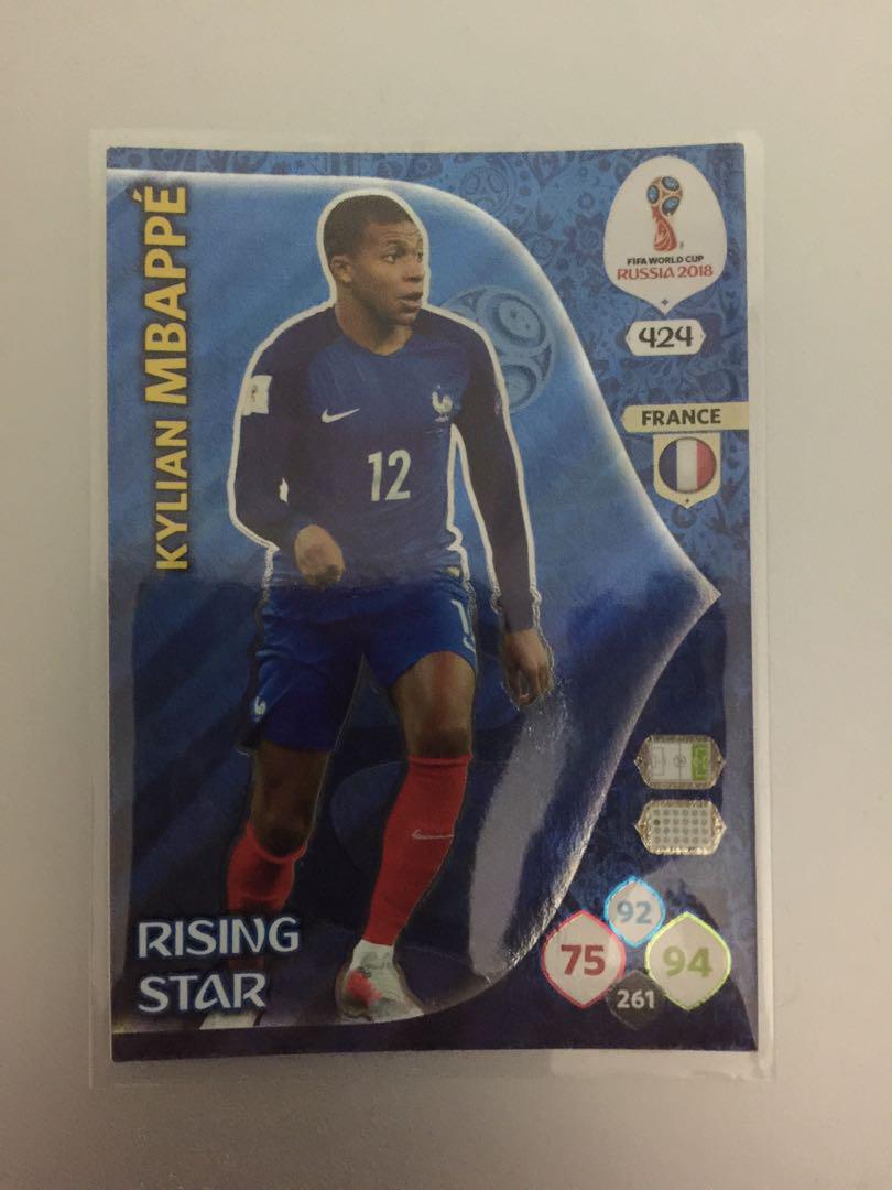 #424 kylian Mbappe-Rising Star Panini Adrenalyn XL WM 2018