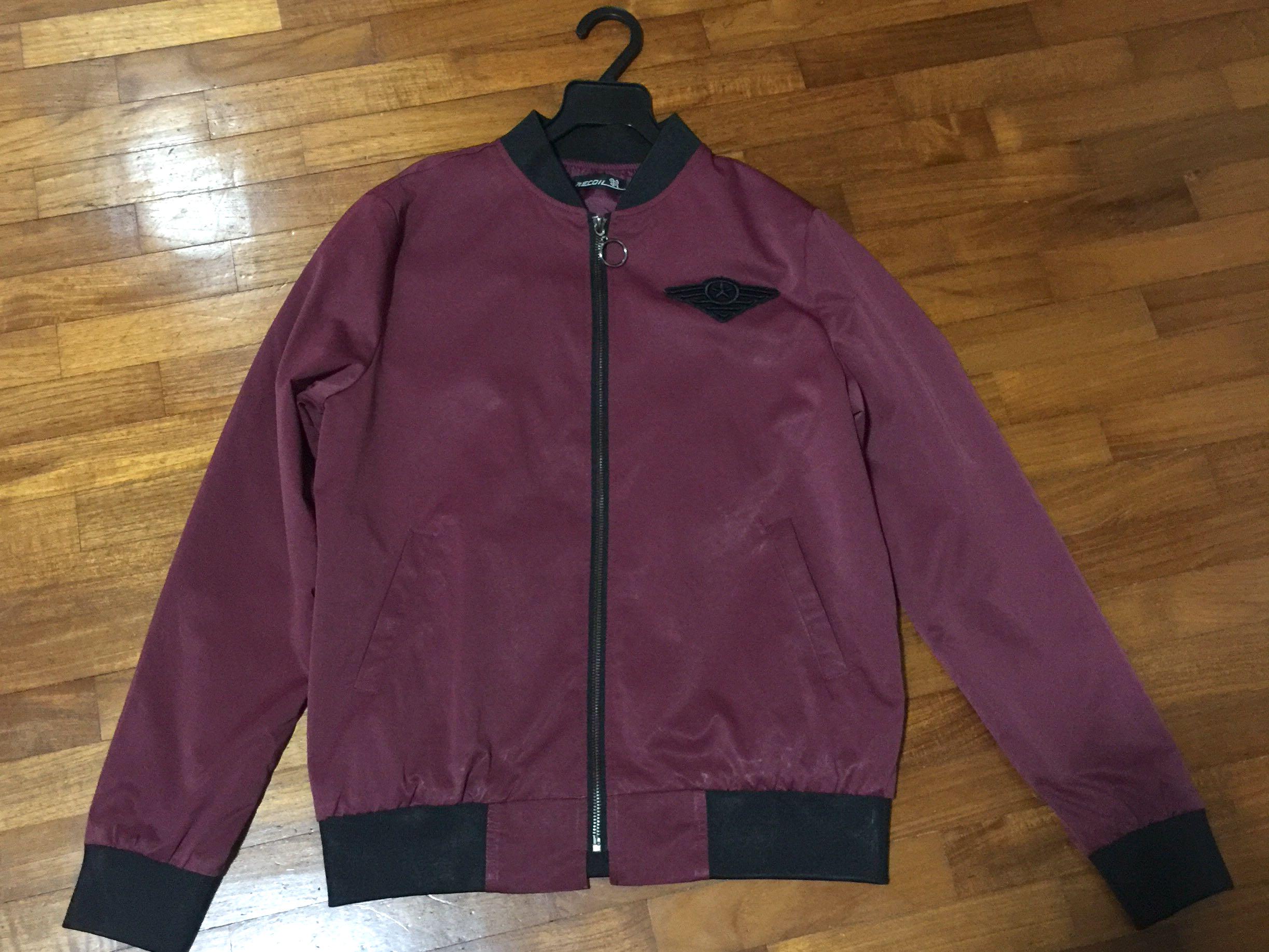 Recoil Dark Red Bomber Jacket