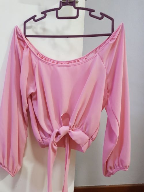 Sexy Pink Silk top, Women's Fashion, Tops, Sleeveless on Carousell