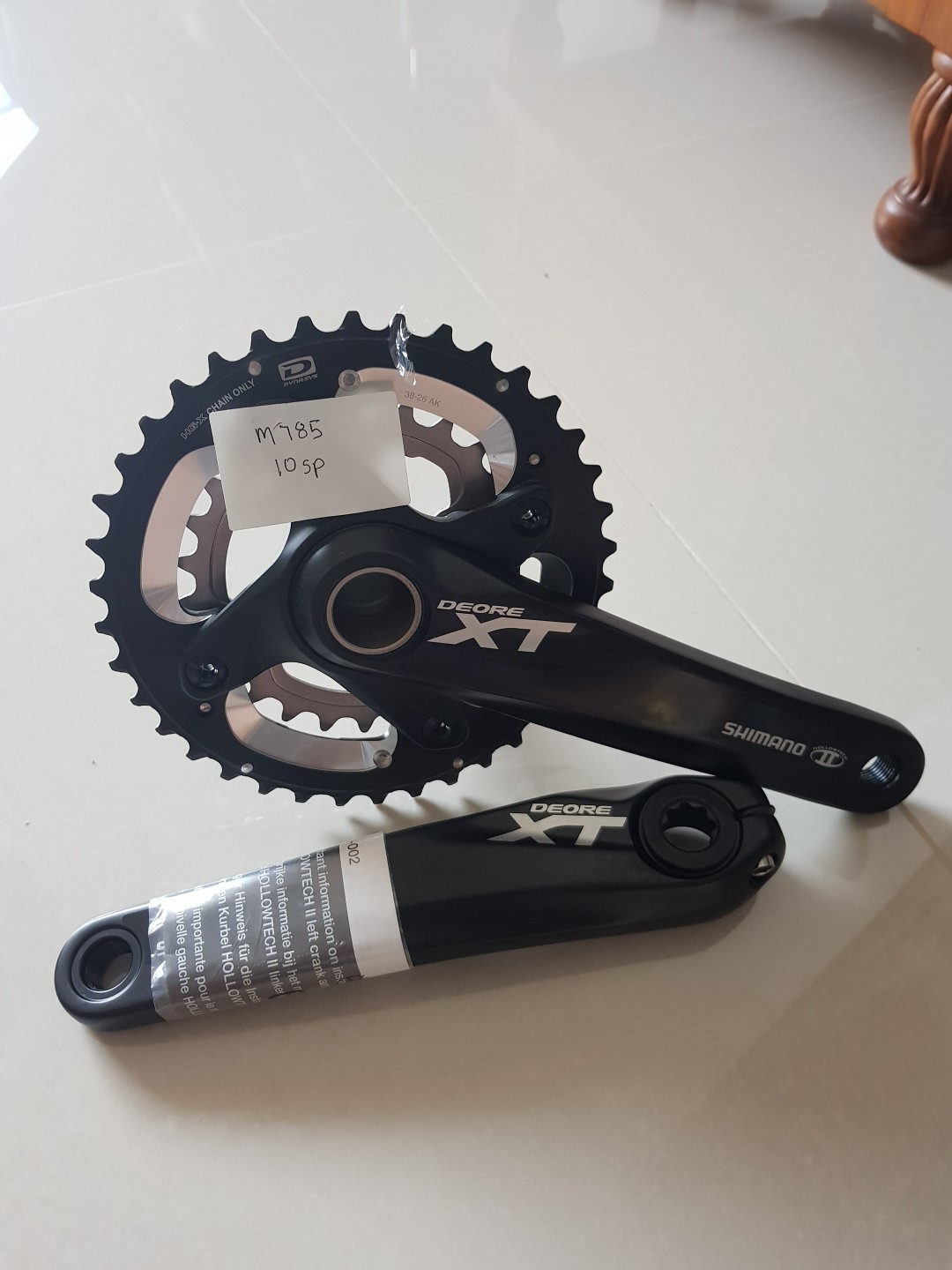 XT FC-M785 38-26T 170mm 10S Crankset, Sports Bicycles Parts, & Accessories on Carousell