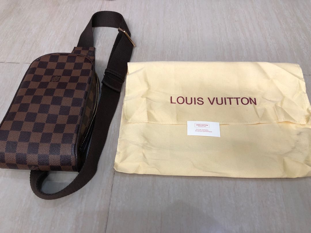 Tas selempang /pinggang Louis Vuitton Geronimos Damier KW, Fesyen Pria, Tas  & Dompet di Carousell