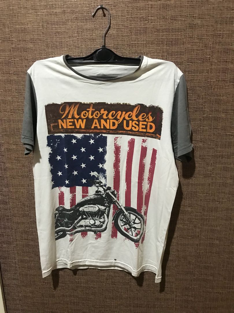 Traffic T Shirt Baju Kaos Warna Putih Motif Harley Motor Mens Traffic T Shirt Baju Kaos Warna Putih Motif Harley Motor Mens
