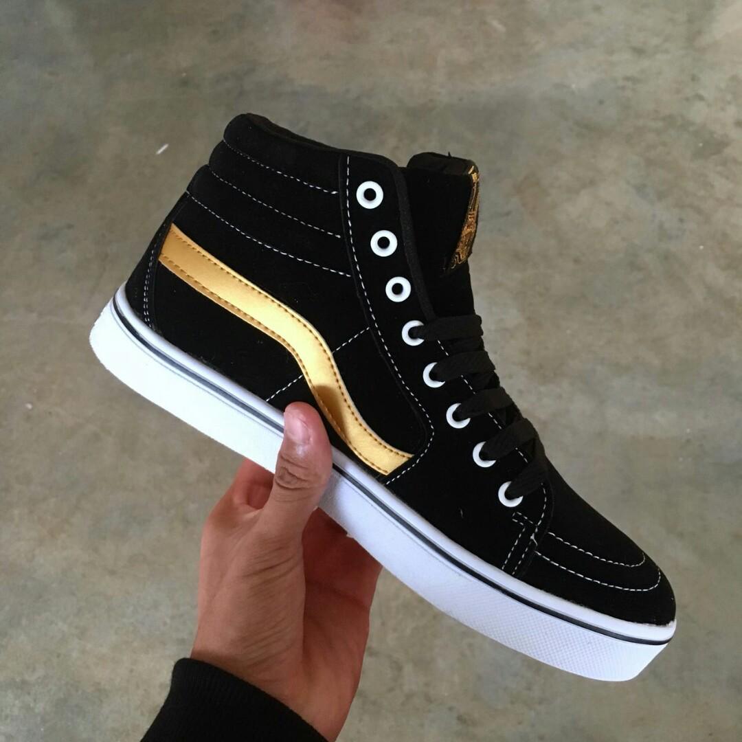 vans old skool black and gold