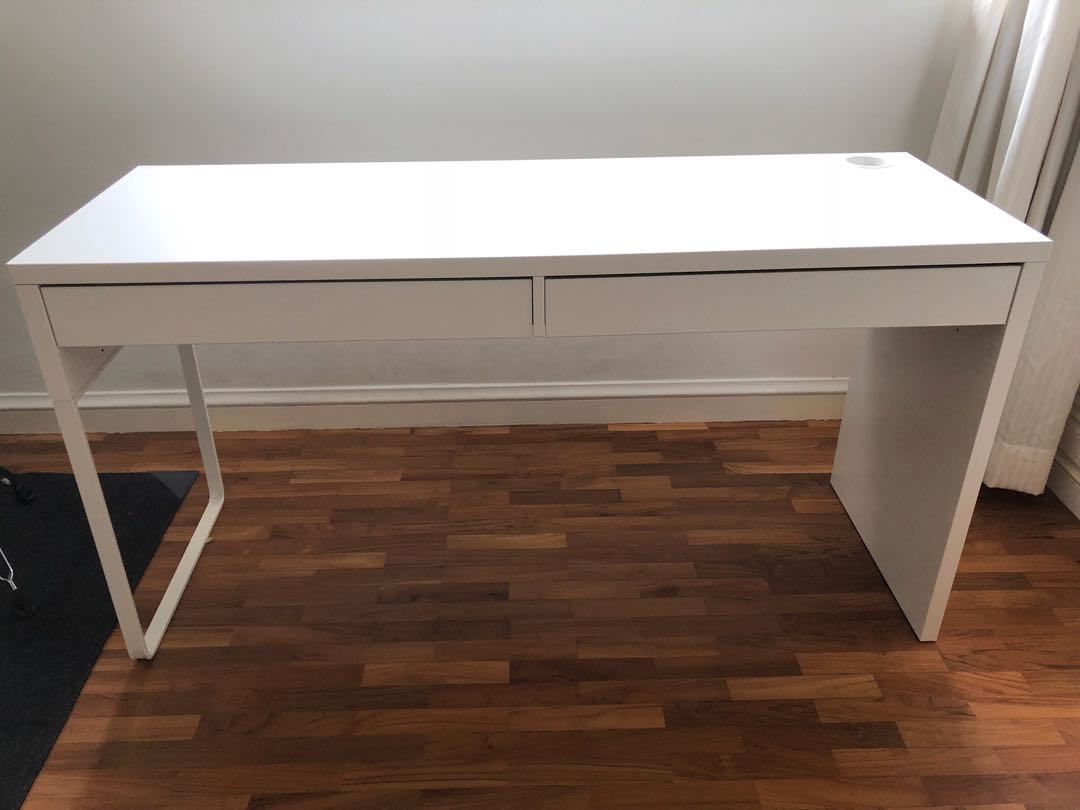 White Ikea Desk With Two Drawers Furniture Tables Chairs