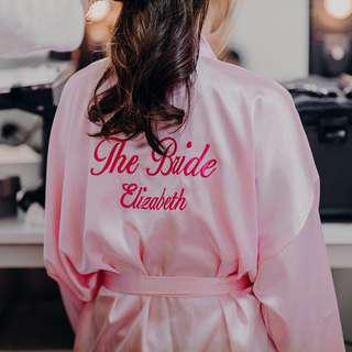 [READY STOCK] PERSONALISED BRIDAL SATIN ROBE / BRIDESMAID ROBE / WEDDING ROBE / BRIDE ROBE