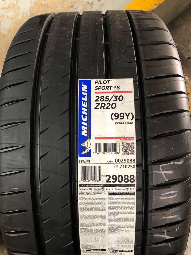 2018 Mega Sale Brand New Michelin Pilot Sport 4s 285 30r20 Car Accessories On Carousell