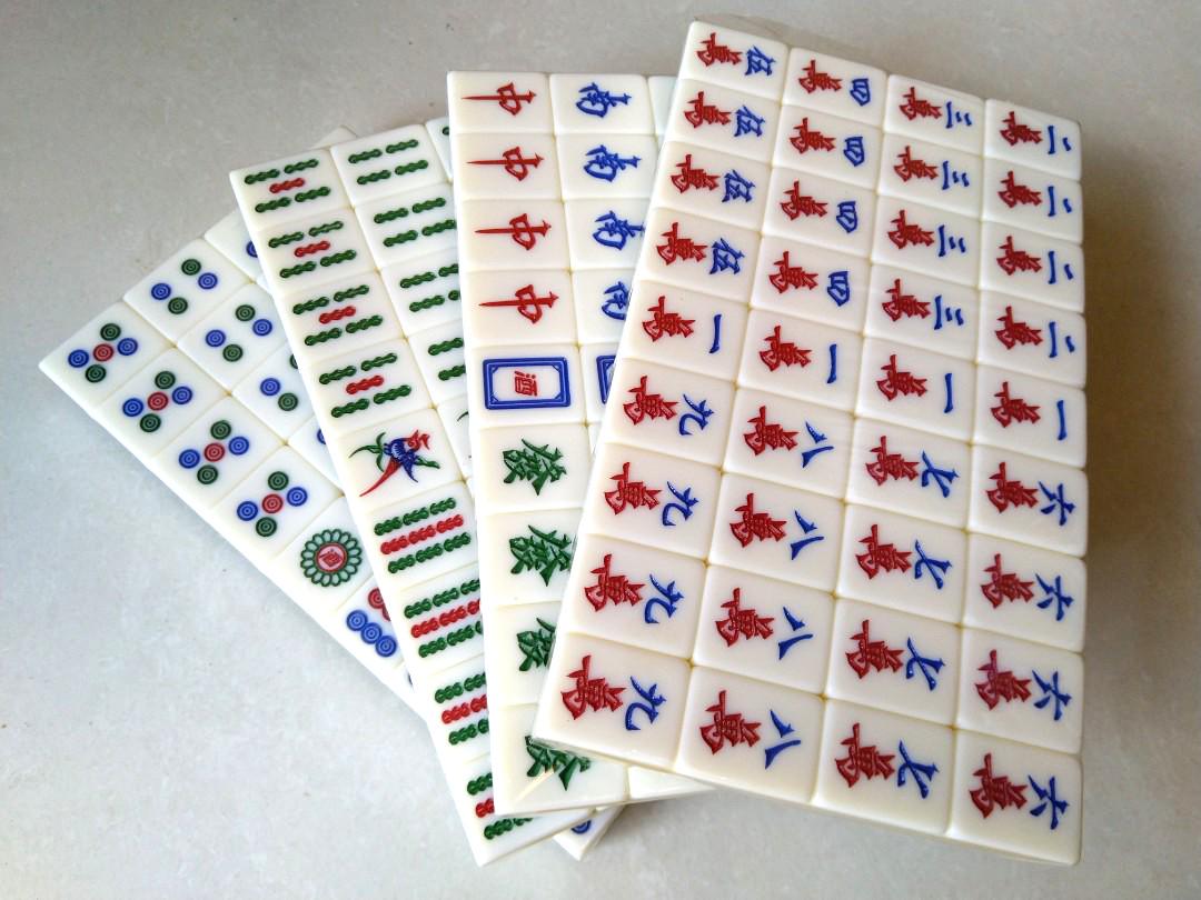 🀄🍀翡翠綠水晶金絲富貴豪華7分厚標準家用香港麻雀蔴將打牌Mahjong 