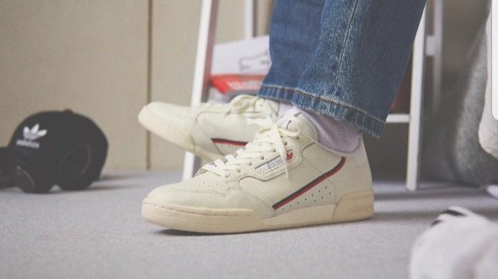 adidas continental 80 off white scarlet