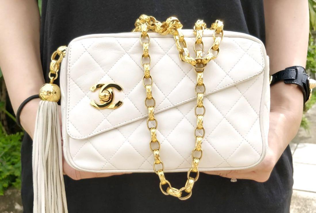 Chanel white camera clearance bag