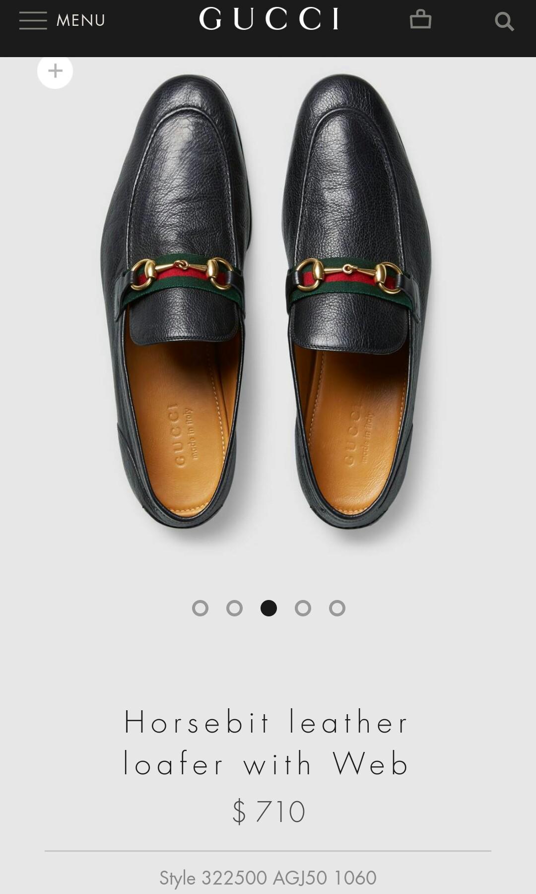 Authentic Gucci Horsebit Leather Loafer w Web