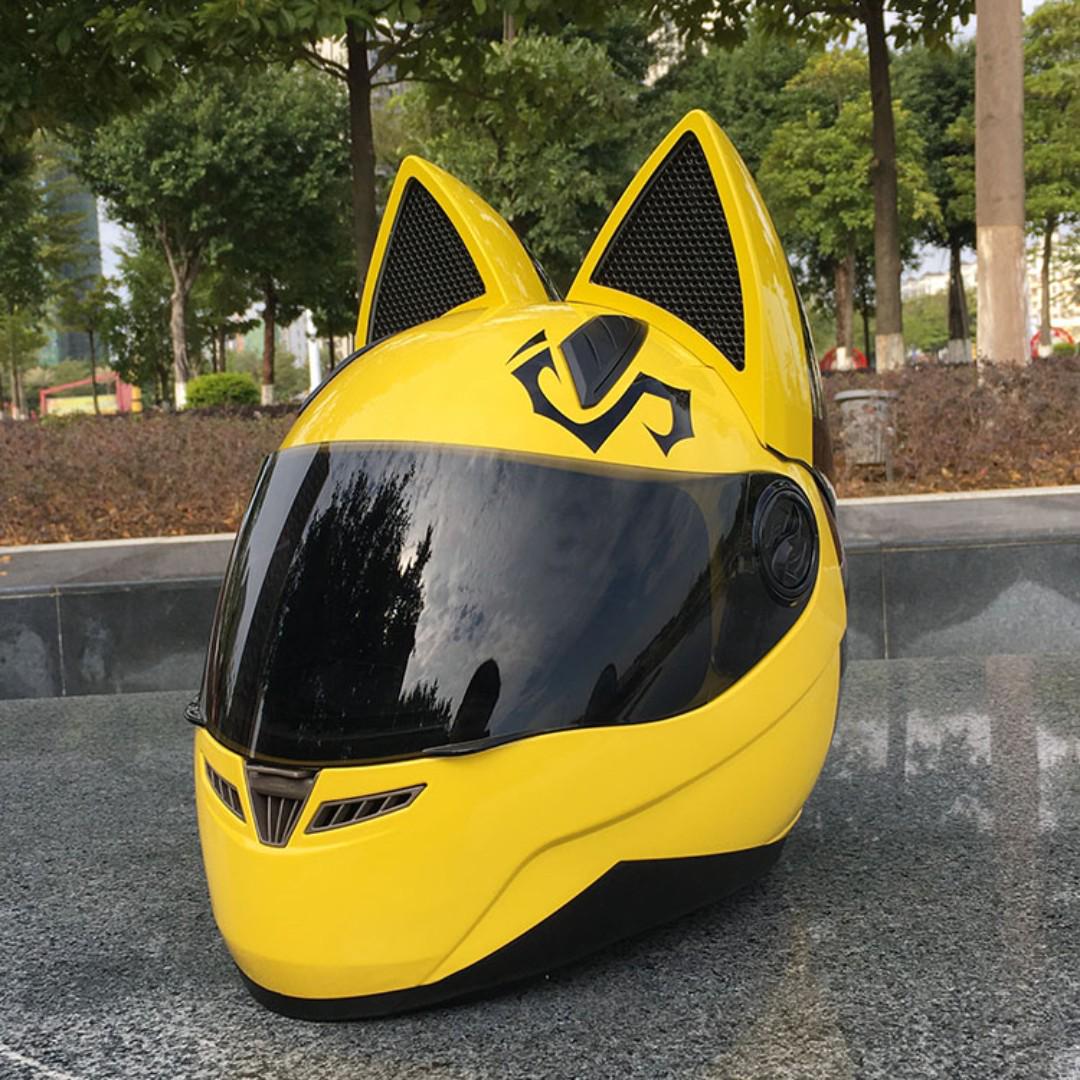 Helmet Anime Yellow Motorcycle Helmet