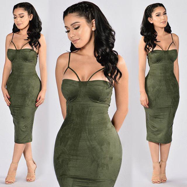 Fashion Nova Rich Like Suede Dress Olive Women s Fashion