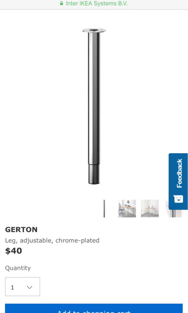 Gerton leg deals adjustable chrome plated