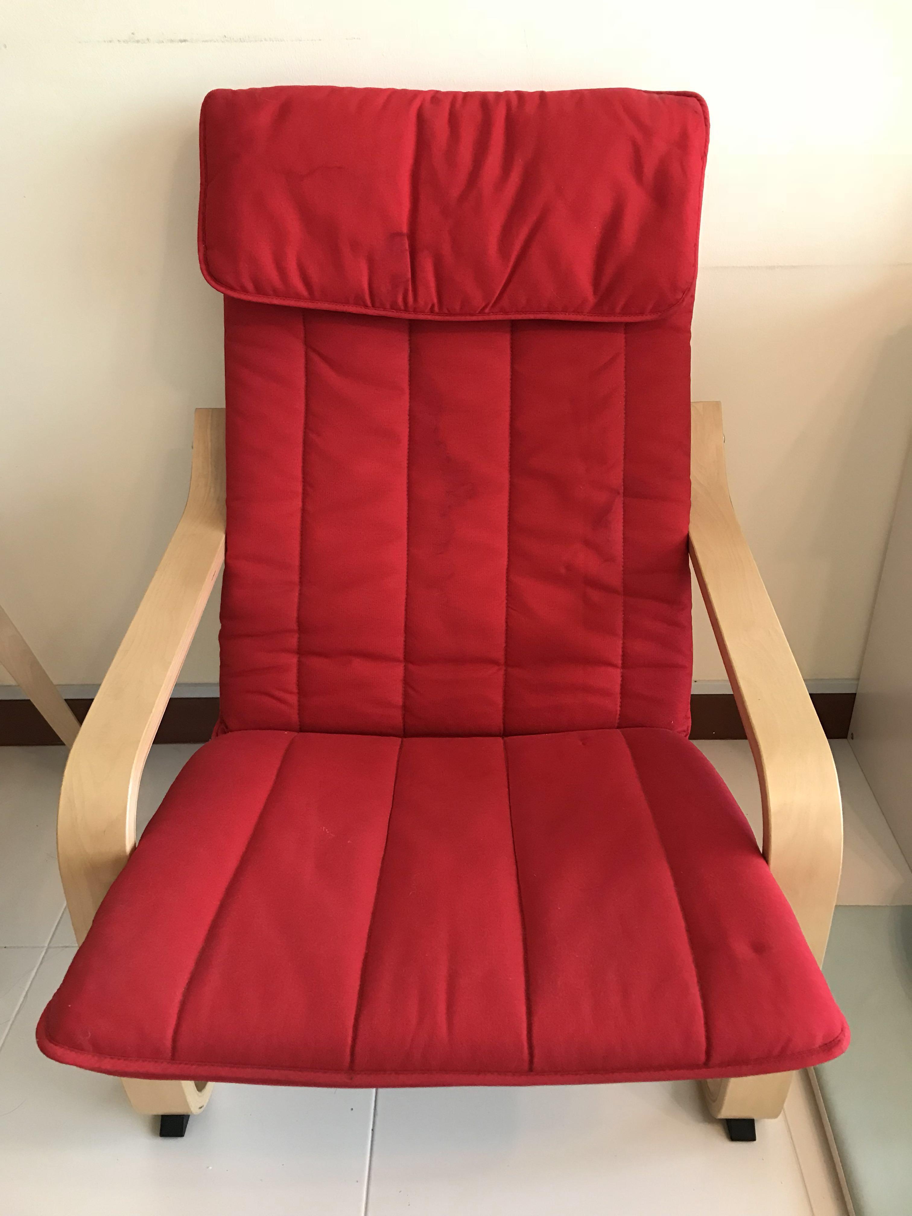 Ikea Poang Chair (cushion plus cover only) red