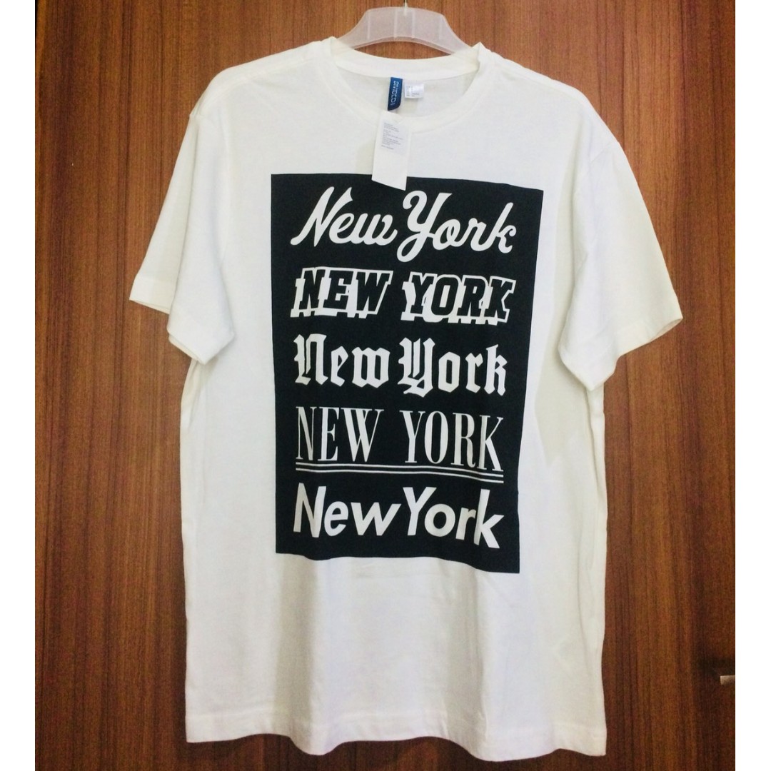  Kaos  Pria  H M New  York  T Shirt