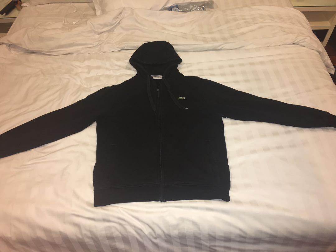 black lacoste hoodie
