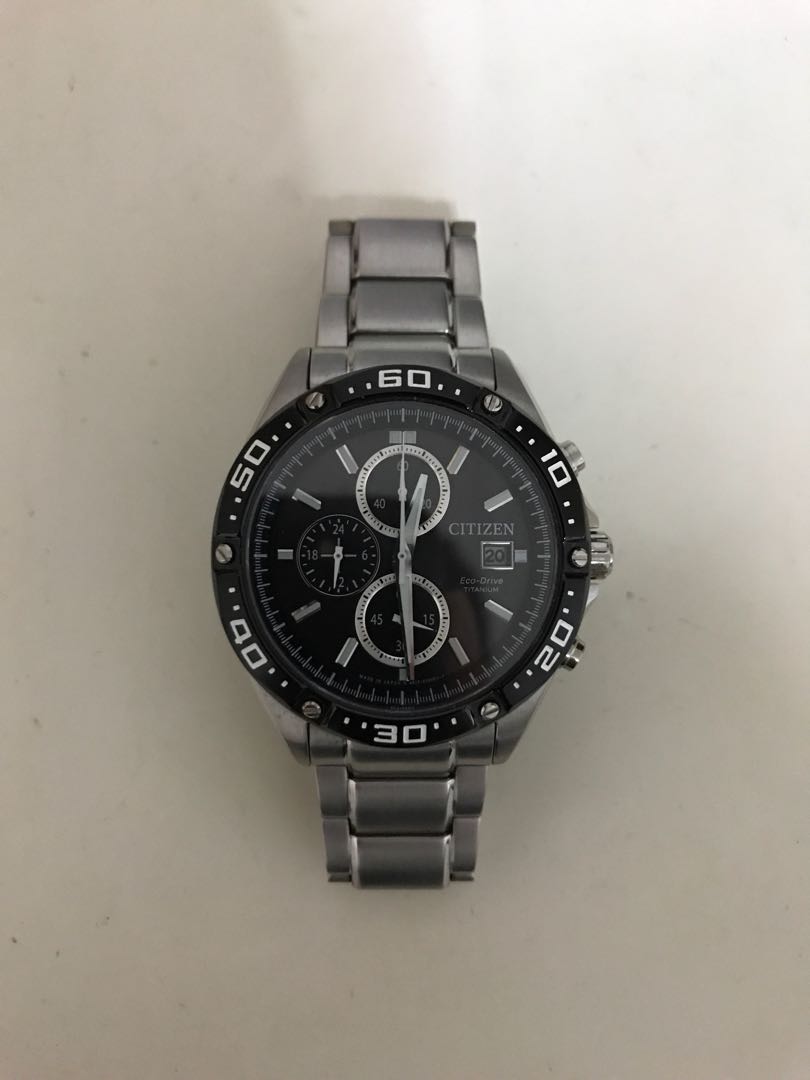 citizen eco drive super titanium chronograph sports watch ca0030-61e